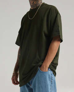 Camiseta personalizada con hombros caídos para hombre 100% algodón suave de gran tamaño ajuste con mangas cortas OEM fabricante de ropa de calle en blanco - Product Image 4