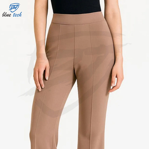 Ladies Mid Waist Flat Front Straight Customized High Quality Quick Dry Polyester/Cotton Casual Outdoor Use <b>Trousers</b> - Product Image 4
