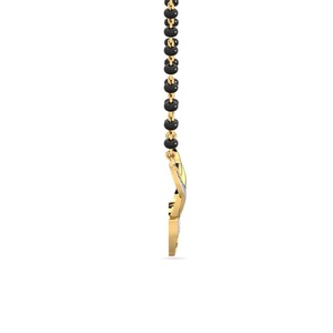 Stonewels Manahputa Mangalsutra Modern Elegance Intricate Black Beads Yellow <b>Gold</b> Accents Trendy Diamond-Inspired Wedding - Product Image 6
