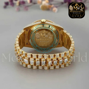 Montre de luxe personnalisée avec logo, en moissanite, pour homme, entièrement pavée de diamants, automatique, en acier inoxydable, étanche, bijoux hip-hop - Product Image 3
