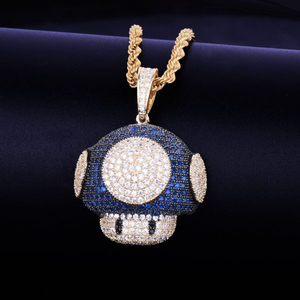 Colorido corte redondo Moissanite diamante 925 plata esterlina seta dibujos animados joyería fina colgantes y dijes joyería de Hip Hop - Product Image 4