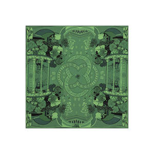 Blue Silk Twill Digital Print <b>Square</b> <b>Scarf</b> - Product Image 2