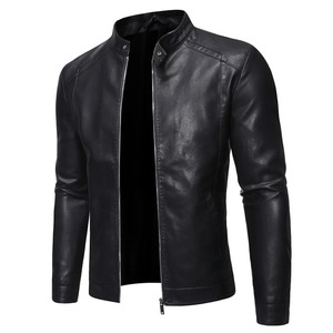 Vêtements d'hiver tendance pour hommes Blouson bombardier en toile personnalisé en cuir Style moto tendance - Product Image 1