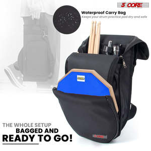 5Core Drum <b>Practice</b> <b>Pad</b> Set 12 Snare Drumming Stand Double Sided Silent Drummer Kit - Product Image 6