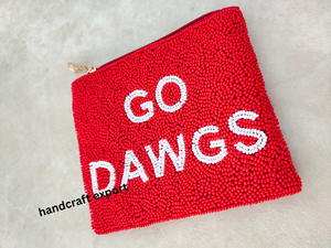 Pochette à monnaie de luxe à fermeture éclair faite à la main sac de perles de rocaille perlé professionnel stockage portable à la mode pour le jour du match coffre-fort - Product Image 4