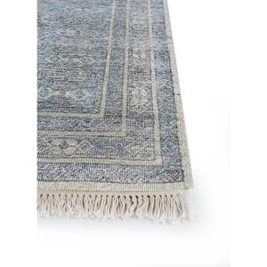 Alfombra de Lana Afgana Azul Viscaya Anudada a Mano, Diseño Geométrico Clásico, Alfombra Rectangular Grande para Sala de Estar o Pasillo, Modelo EA-3116 - Product Image 4