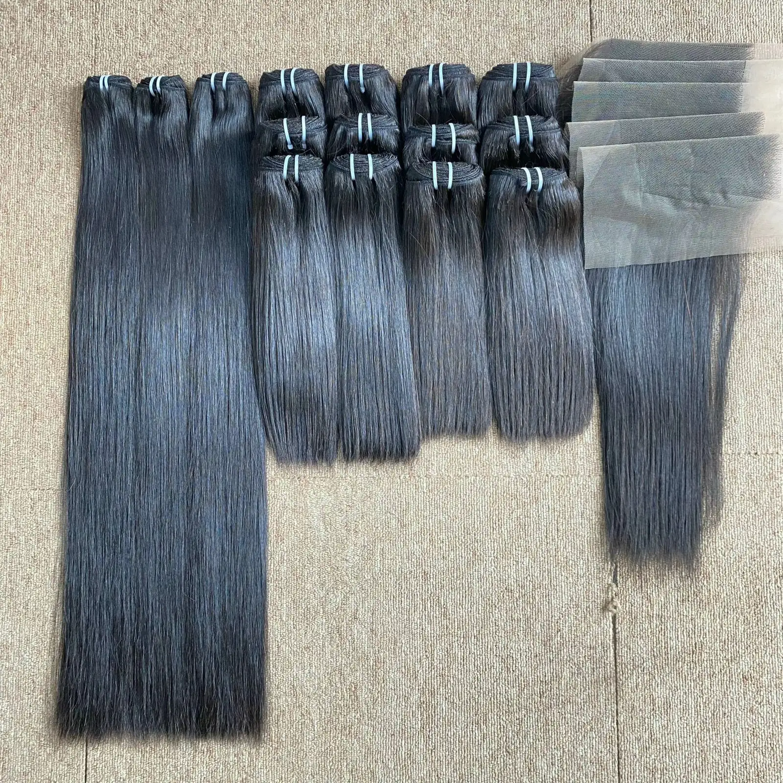 Hot deal Super silky bone straight capelli grezzi vietnamiti singolo donatore capelli di trama neri per fare parrucca capelli allineati alla cuticola