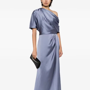 Robe de soirée en mousseline de soie à demi-manches A-Line pour adultes respirante et antistatique pour les fêtes de club décontractées et les tenues de boîte de nuit - Product Image 1