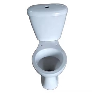 Toilette en deux pièces en porcelaine avec housse de siège en plastique et raccords LLC Ensemble sanitaire complet - Product Image 1