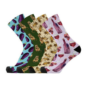 Chaussettes en coton personnalisées à impression numérique 3D Technique de divers modèles pour chaussettes décontractées hommes femmes vente en gros usine du Vietnam - Product Image 1