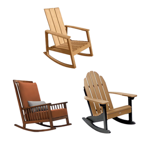 Chaise à bascule en bois moderne de nouvelle conception, conception personnalisable de chaise longue de salon - Product Image 4