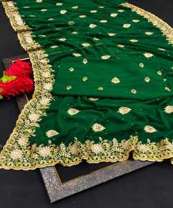 Nouveau sari en soie Vichitra brodé pour mariage, tenue indienne pour femmes, prix bas, vente en gros, vêtement de Surat - Product Image 4