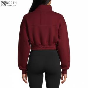 Último diseño de moda pulóver recortado con capucha para mujer 100% algodón logotipo personalizado nuevo Crop Top para niñas sudaderas con capucha reversibles - Product Image 2