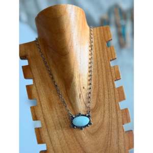 Collier fin perlé Jameson Garcia en turquoise naturelle Dry Creek et barre en argent sterling - Product Image 2