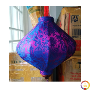 Lanterne en soie classique en soie avec cadre en bambou pour la célébration du festival de mariage au Vietnam - Product Image 3