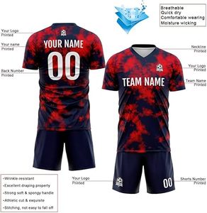 Customizable Soccer Uniform <b>Set</b> with 100% Cotton Quick Dry Custom Colors & Logo Printing for Unisex Adults - Product Image 4