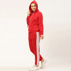 Survêtement décontracté pour femme avec logo personnalisé de haute qualité, fermeture éclair, 100% coton, écologique, ensemble 2 pièces, jogging - Product Image 6