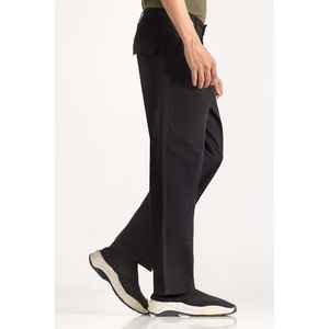 Tela de Lona Negra MN-TRC-WS24-009B con Patrón Recto - Product Image 1