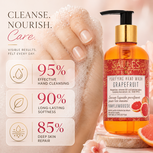 Savon liquide hydratant pour les mains à l'aloe vera et au parfum de pamplemousse, nettoyant quotidien doux à la glycérine pour une peau douce et saine - Product Image 2