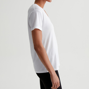 OEM mujeres cuello en U relajado Premium 100% Material de algodón de secado rápido mejor luz Jersey al por mayor señoras camiseta con logotipo personalizado - Product Image 3