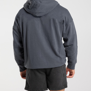 Sweat-shirts à capuche épais en coton lourd pour hommes, brodés, en molleton épais, avec logo personnalisé, grande taille, coupe ample, pour l'hiver - Product Image 5