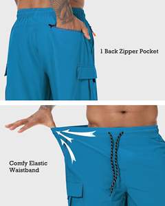 Pantalones Cortos Deportivos de Compresión para Hombre, Transpirables, de Secado Rápido, Ecológicos, de Tela Oxford, Cintura Media, con Bolsillos, Lavados - Product Image 3