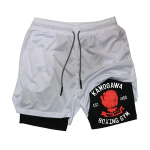 Pantalones Cortos de Entrenamiento de Boxeo para Gimnasio, Moda de Verano, Dos en Uno, Pantalones Cortos de Compresión para Hombre, Pantalones Cortos Deportivos de Doble Capa, Tallas M-3XL - Product Image 2