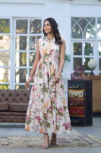 Nuevos Kurtis de Fiesta Cómodos, Largos hasta el Suelo, Tejidos en Lino/Algodón para Mujer, en Oferta Online - Product Image 5