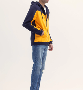 Sudadera con capucha y cremallera con logotipo personalizado, ropa de calle de dos tonos a la moda para hombres y mujeres - Product Image 6