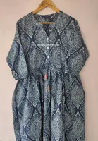 Vestido Casual de Verano para Mujer, Largo hasta la Rodilla, con Cintura Natural, 100% Algodón, de Fabricante Indio, Calidad Estándar