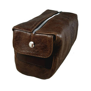 Medium Capacity Eco-Friendly PU Leather Travel Makeup Organizer <b>Case</b> Portable Large <b>Cosmetic</b> <b>Bags</b> Zipper Closure Strap for Men - Product Image 4