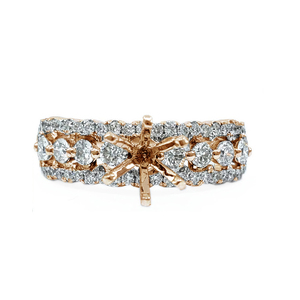 Bijoux en gros de Chine, Meilleure qualité pour la Saint-Valentin, Or rose 18 carats, Diamant naturel taille brillant, Classique, Semi-monture pour mariage et fiançailles - Product Image 1
