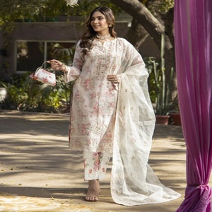 Elegante y hermosa Organza bordada de lujo Salwar Kameez Trajes indios de 3 piezas Ropa de fiesta para mujer Diseño moderno étnico Dr Haris - Product Image 6