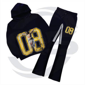 Vente en gros de survêtements de course vierges avec logo personnalisé ensemble de sweats à capuche deux pièces Jogger hommes survêtements - Product Image 3