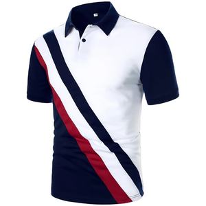 OEM al por mayor de los hombres para Polos logotipo personalizado de talla grande de algodón deporte de manga corta de color de contraste bordado camisetas de golf - Product Image 2