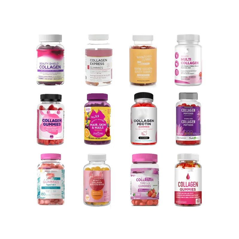 Suplemento vitamínico de marca própria OEM para clareamento da pele de doces para adultos, adolescentes e crianças, colágeno e goma