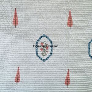 Wholesale Eco-Friendly Knitted Hand Block Printed 100% Cotton <b>Quilted</b> <b>Bedspreads</b> Bedcover - Product Image 5