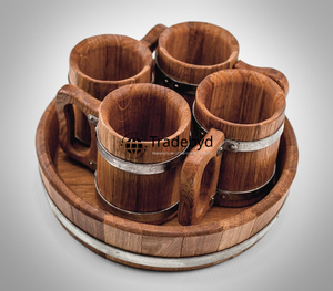Tasse en bois de luxe avec texture lisse et large artisanat élégant pour verres de qualité supérieure par Tradebyd - Product Image 3