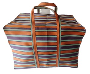 Bolsas de compras a rayas PP tejidas ecológicas grandes personalizadas, reutilizables, sostenibles, recicladas, malla de plástico de polipropileno para supermercado - Product Image 2