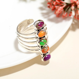 Anillo ovalado de piedras preciosas turquesas de ostra turquesa natural, anillo de joyería fina de piedras preciosas al por mayor, anillo de sólida plata de ley 925 - Product Image 3