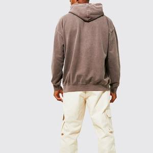 Vente chaude 100% coton sweat à capuche lourd de haute qualité logo personnalisé cordon lavage à l'acide sweat à capuche pour homme - Product Image 2