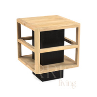 Table de chevet en bois pour chambre à coucher, cadre carré audacieux, bois massif, couleur personnalisée, artisanat intelligent, fabrication artisanale moderne, durable