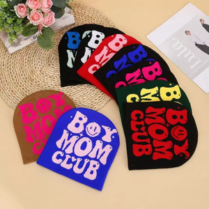 Chapeau en tricot jacquard Hip Hop Skull Print Sports Caps Fashion Winter Warm Letters Custom Beanie Hat With Custom Logo - Product Image 1