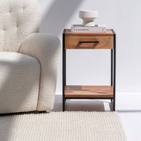 Durabilité espace de vie chambre à coucher Fabriquée de haute qualité assurant la durabilité des meubles artisanat 1 tiroir Table d'appoint industrielle