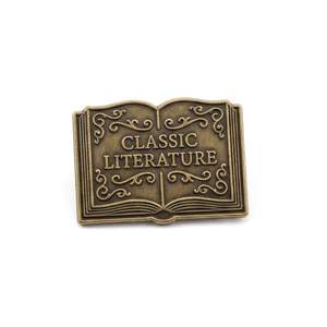 Pins Esmaltados de Metal con Logotipo Personalizado del Fabricante, Diseño Novedoso de OVNI con Purpurina, Temática de Libros, Chapados, Impresión Offset Tradicional - Product Image 6