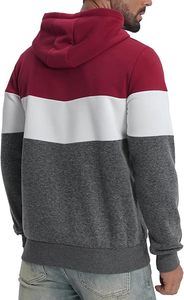 Sudadera con Capucha Tricolor Personalizada para Hombre |   Sudadera Casual con Cierre Completo |   Sudadera con Capucha Elegante y Cómoda para Hombre, Sudadera de Algodón Suave con Bloques de Color - Product Image 2