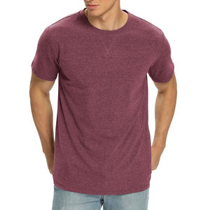 T-shirt personnalisé en coton biologique 100% de haute qualité pour hommes, logo brodé, été, piqué doux, respirant, séchage rapide, col rond, vêtements décontractés - Product Image 4