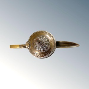 Impresionante vajilla de cocina antigua, tetera de Metal con placa de bronce y patrón Floral, adición victoriana, tetera personalizada - Product Image 6