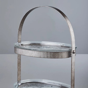 Vintage Design 2 Tier Cupcake Stands Big Size Dessert Plates Mini Cakes Fruit Candy Display Tower for Party Metal - Product Image 2