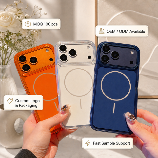 OEM ODM TPU PC Clear Magnetic Phone Case for iPhone 17 Pro Max Shockproof Camera Protection Wholesale Supplier